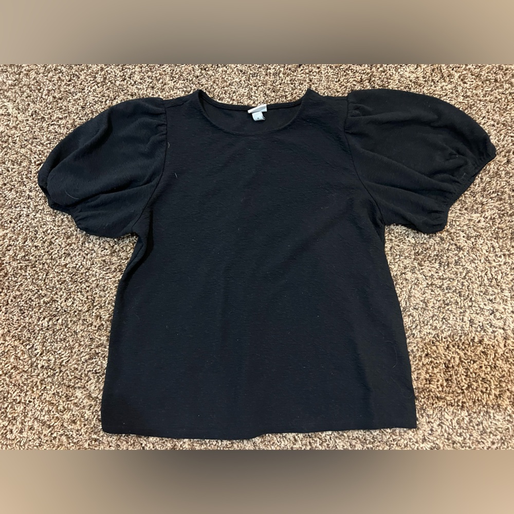 a new day Elegant Black Textured Top